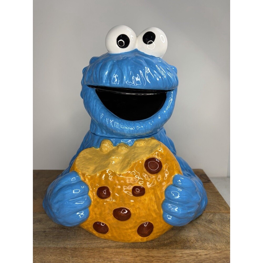 Cookie Monster Cookie Jar Ceramic Sesame Street Vandor LLC RARE near Mint 11x11